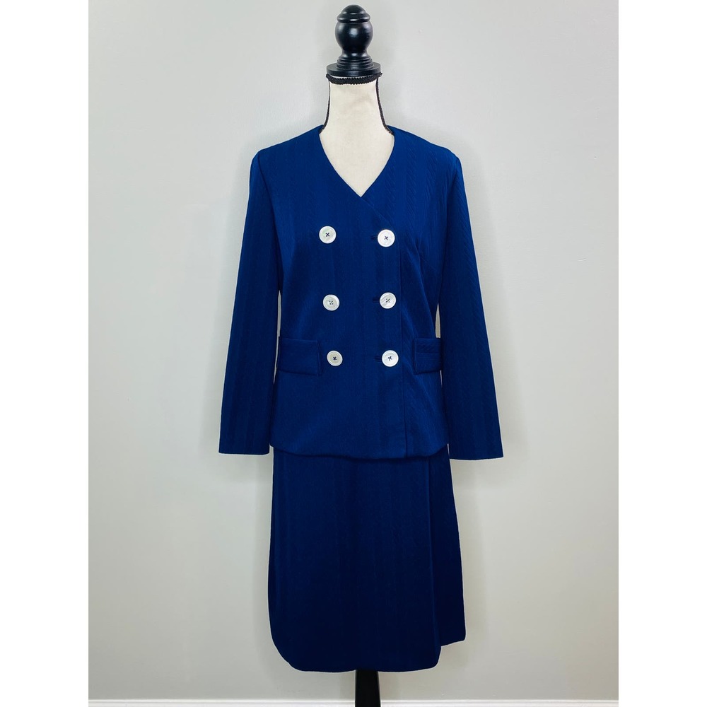 Vintage Norman Wiatt Knits Skirt Suit Women Small Career MCM Classic Academia